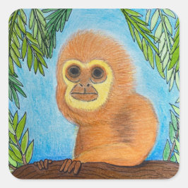 Quadrado Adesivo "O Macaco"