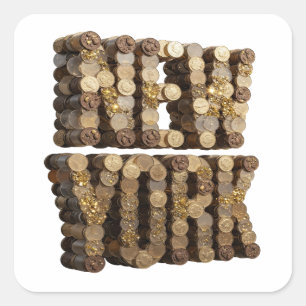 Quadrado Adesivo Original NEW YORK Design Prata