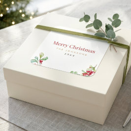 Quadrado Adesivo para Embrulho de Presente de Natal Minimal