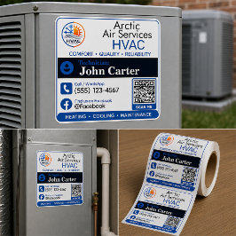 Quadrado Adesivo para Técnico de HVAC | Manutenção e Serviç