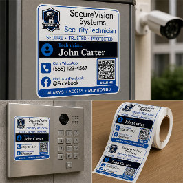 Quadrado Adesivo para Técnico de Segurança | QR Serviço de