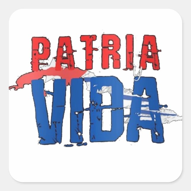 Quadrado Adesivo Patria y vida (Frente)