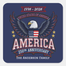 Adesivo Patriótico Personalizado dos EUA 250º Aniv