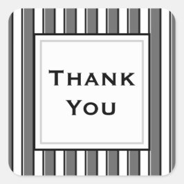 Quadrado Adesivo Personalizado Agradecimento Listras Cinza 