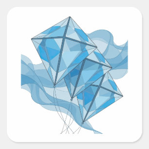 Quadrado Adesivo Personalizado Azul BLUE CRYSTAL SKYFALL