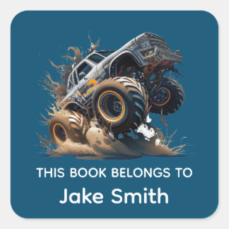 Quadrado Adesivo personalizado de caminhão monstro para cri