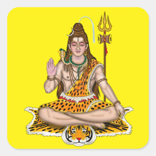 Quadrado Adesivo Personalizado do Deus Hindu Lord Shiva em 