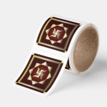 Adesivo Premium Dívali Swastik em Ouro