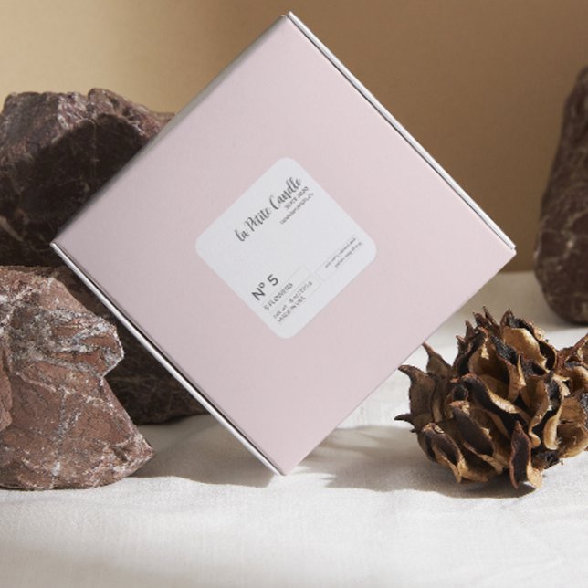 Quadrado Adesivo preto e branco minimalista elegante (Criador carregado)