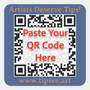 Quadrado Adesivo QR personalizado para membros TipSee, fund
