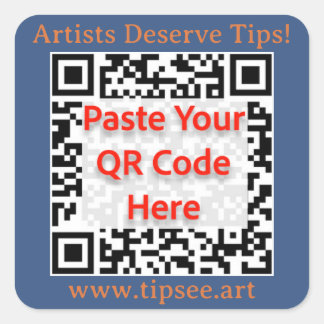 Quadrado Adesivo QR personalizado para membros TipSee, fund