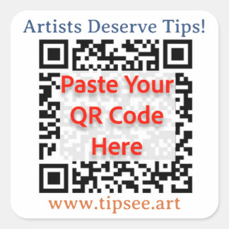 Quadrado Adesivo QR personalizado para membros TipSee, quad