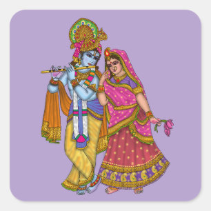 Quadrado Adesivo Radha Krishna