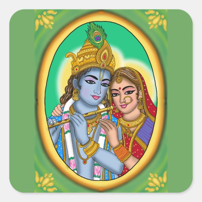 Quadrado Adesivo Radha Krishna (Frente)