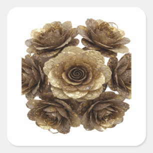 Quadrado Adesivo Radiant Silver GOLDEN ROSES