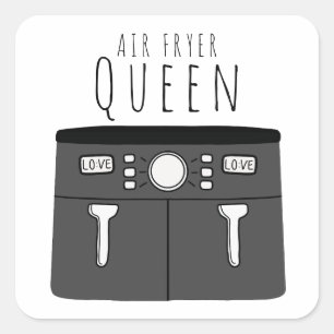 Quadrado Adesivo Rainha da Air Fryer