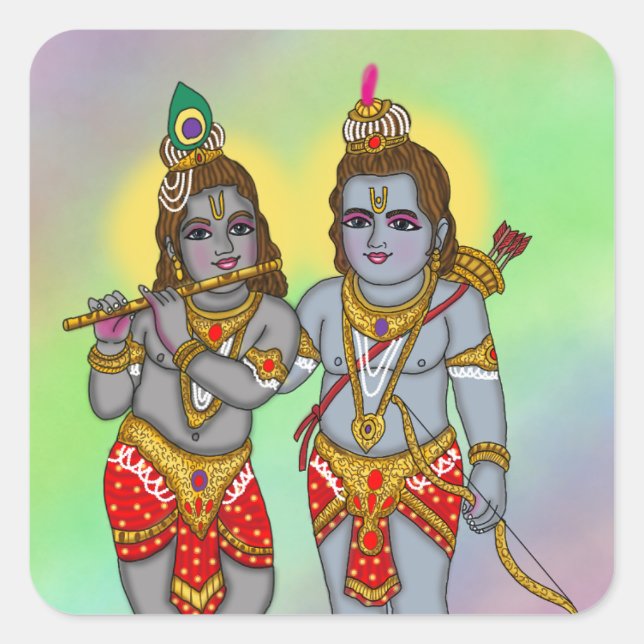 Quadrado Adesivo Ram & Krishna (Frente)