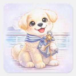 Quadrado Adesivo Recortado Cruise Puppy Anchor