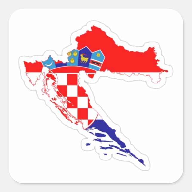 Quadrado Adesivo recuerdo de Croacia (Frente)