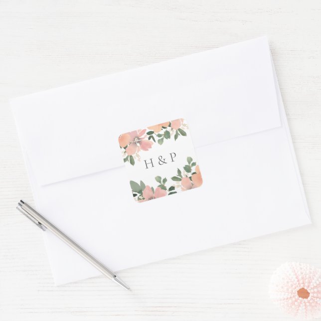 Quadrado Adesivo redondo clássico (Envelope)