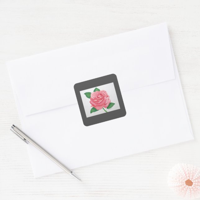 Quadrado Adesivo rosa (Envelope)