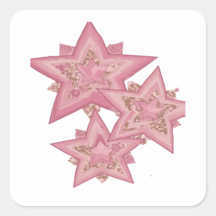 Quadrado Adesivo Rosa NOITE ESTRELADA Estilo Vinil