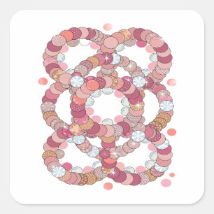 Quadrado Adesivo Rosa Premium ROSA E BRANCO CIRCULOS
