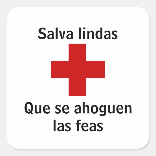 Quadrado Adesivo salva lindas (Frente)