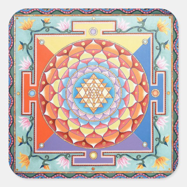 Quadrado Adesivo Shri Yantra (Frente)