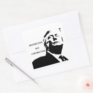 Quadrado Adesivo Trump/Destrutivo Não Construtivo