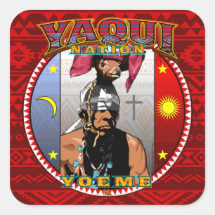 Quadrado adesivo yoeme yoeme grande do deerdancer yaqui