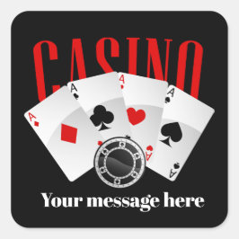 Quadrado Adicione o adesivo do partido de mensagem