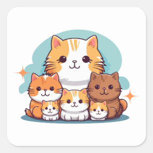 Quadrado Adorador de Gatos Estético Adesivo purrfeito