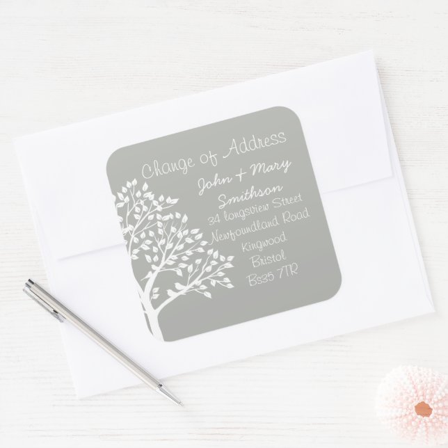 Quadrado Alteração do adesivo de endereço (Envelope)