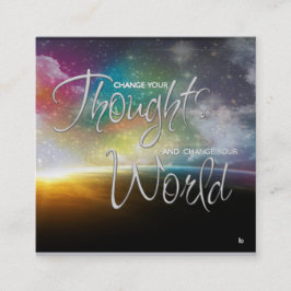 Quadrado Altere seus pensamentos Afirmação Cartão de visita