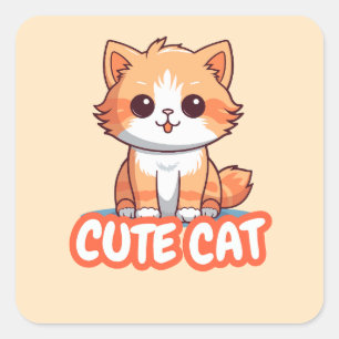 Quadrado Amante de Gato Estético Adesivo   pai de gato