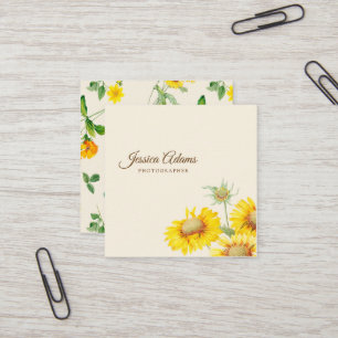 Quadrado Amarelo-Russo Cartão de visita