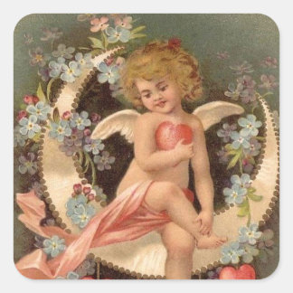 Quadrado Angel Sentado na Lua do Namorados - Adesivo
