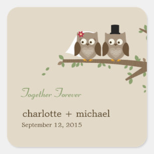 Quadrado As Corujas De Amor Favorecem O Adesivo