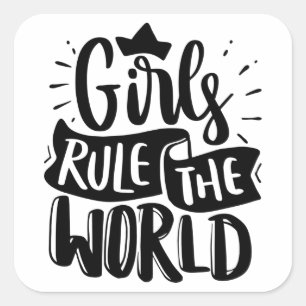 Quadrado as meninas governam o adesivo mundial