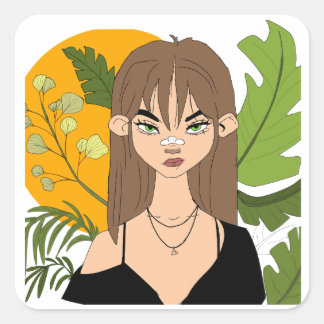 Quadrado Autocolante adesivo girl be nature