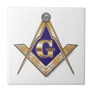 Quadrado azul discreto & compassos