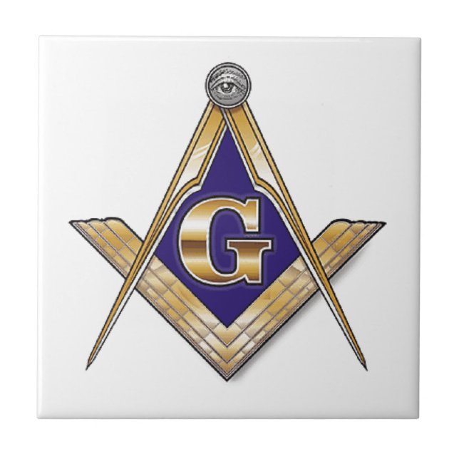 Quadrado azul discreto & compassos (Frente)