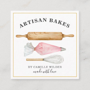 Quadrado Bakery Pastery Chef Bakers Cartão de visita