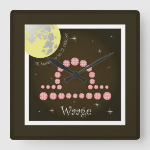 Quadrado Balança 24. setembro até 23. outubro relógio