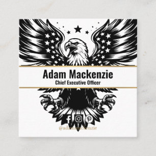 Quadrado Bald Eagle American Flag Cartão de visita Patrióti