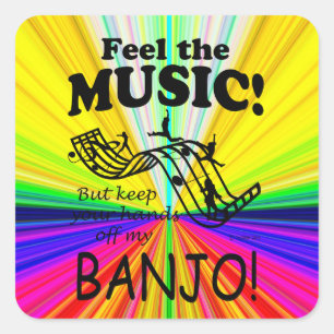 Quadrado Banjo Sente O Adesivo Da Praça da Música