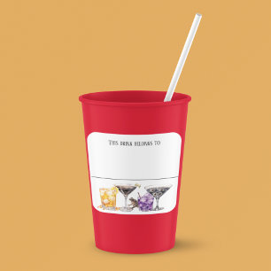 Quadrado Beba o nome do marcador do adesivo Partido de Brux