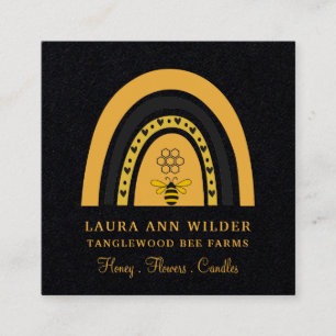 Quadrado Bee Rainbow Honey Products Cartão de visita