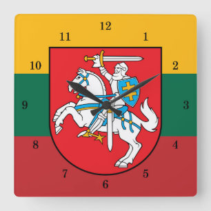 Quadrado Belo Relógio de Muro de Vytis Lituano